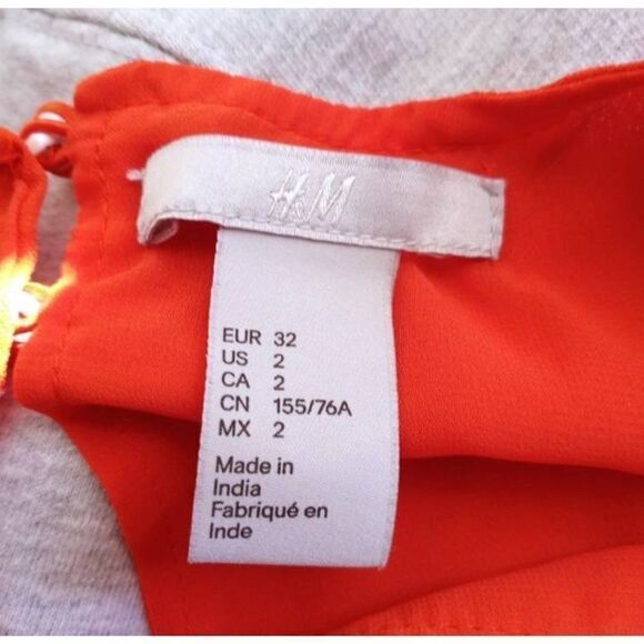 H&M ORANGE DRESS SZ.2 EUC. - Picture 5 of 6